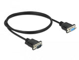 Delock Rs-232 Cable Seriell D-Sub9 Stecker Zu Buchse Nullmodem Mit Schmalem Steckergehäuse 1 M