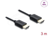Delock Koaxiales High Speed Cable Hdmi 8k 60 Hz 48 Gbps Con Geflechtmantel 3 M