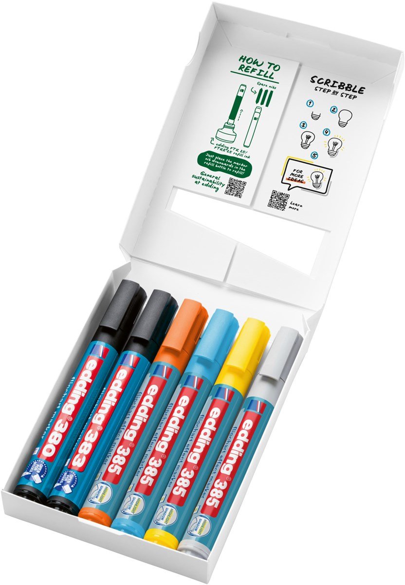 Edding 385 380 383 Flipchart-Marker 1.0 - 5.0 Mm Farbsortiert
