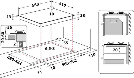 EAN 8050147602089 - Indesit THP 641 IX/I Acero inoxidable Integrado 58 cm Encimera de gas 4 zona(s) imagen 6