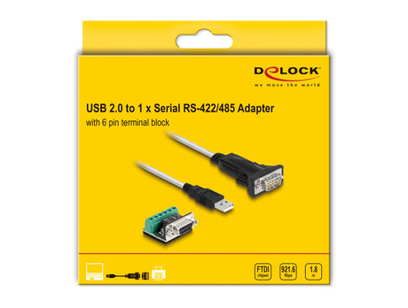 EAN 4043619634651 - DeLOCK 63465 cable de serie Negro, Transparente USB tipo A DB-9 imagen 4