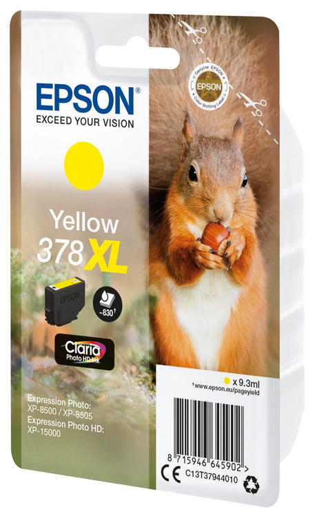 EAN 8715946645919 - Epson Squirrel 378XL cartucho de tinta 1 pieza(s) Original Alto rendimiento (XL) Amarillo imagen 2