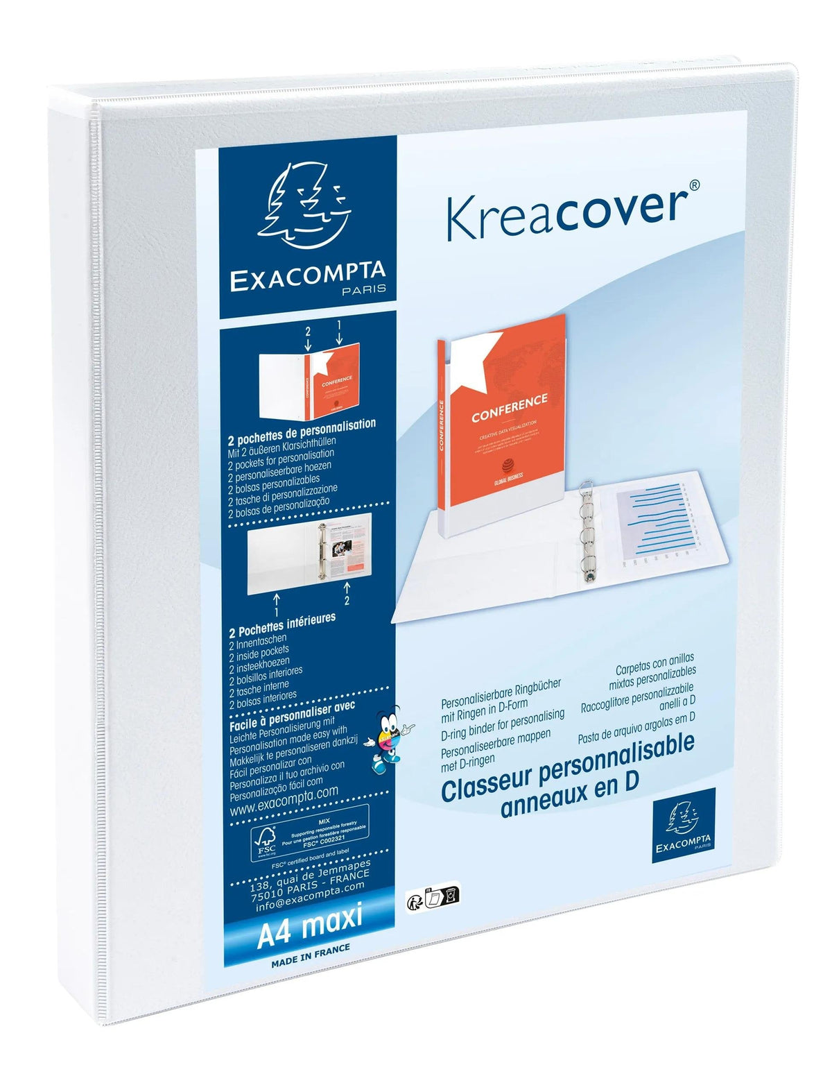 Exacompta Carpeta De Anillas Kreacover 3,80 Cm