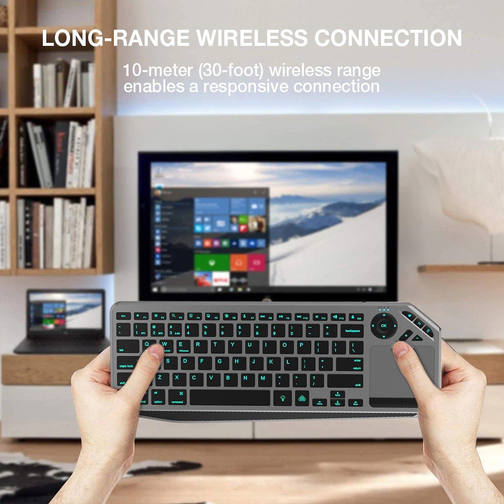 EAN 8059018365375 - Techly ICTB9801TB teclado Universal RF Wireless + Bluetooth QWERTY Inglés de EE. UU. Negro imagen 7