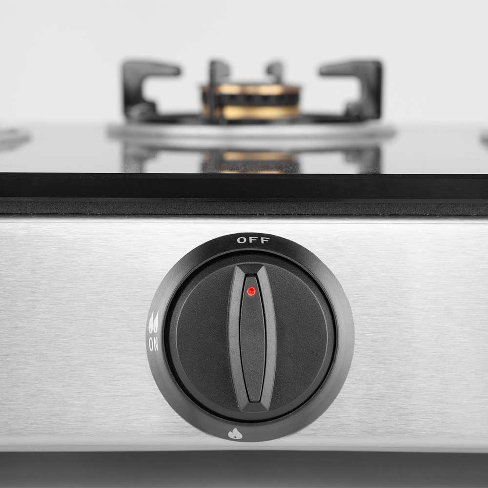 Hornillo Orbegozo Fo 3520 A Gas Elegance - Encendido Piezoelectrico - 2 Quemadores De Triple Corona - Seguridad Ffd -