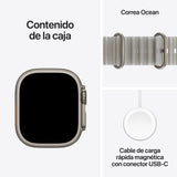 Apple Watch Ultra 4 (2026) Gps+Cel 49mm Caja De Titanio Natural Correa Ocean Band Gris Traslúcido Siri Ai