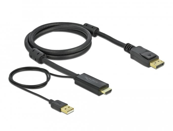 Delock Cable Hdmi A Displayport 4k 30 Hz 1 M