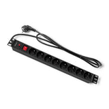 Qoltec Listwa Zasilajaca Antyprzepieciowa Cb Do Szafy Rack 19"  1u  16a  Pdu  8xfrench 2m