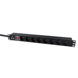 EAN 5715063197141 - Lanview LVR-2MSCH-SW-C13-8 unidad de distribución de energía (PDU) 8 salidas AC 1U Negro imagen 2