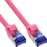 Inline® Cable De Red Slim, Cat.6a, S/Ftp, Tpe (Lszh) Flexible, Poe, Magenta, 3m