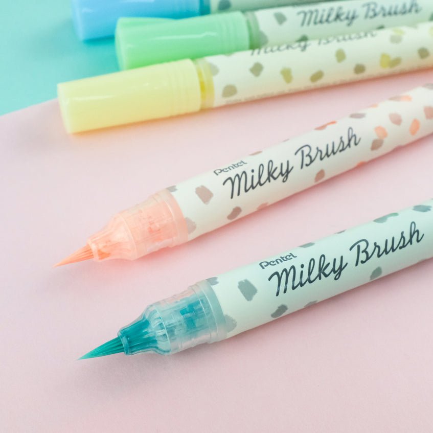 Pentel Rotulador Pincel Milky Brush Rosa