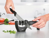 Gefu Colt Afilador De Cuchillos De Discos Negro, Acero Inoxidable