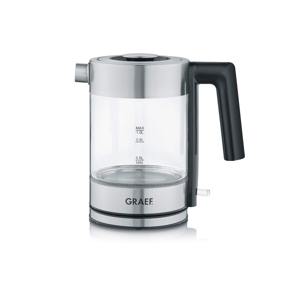 Graef Wk300 Tetera Eléctrica 1 L 2000 W Negro, Acero Inoxidable, Transparente