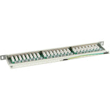 Patch Panel Inline Cat.6 24 Puertos 19" 0.5u Gris Claro Ral7035