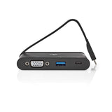 Nedis Tcarf220bk Base Para Portátil Y Replicador De Puertos Usb 3.2 Gen 1 (3.1 Gen 1) Type-C Negro
