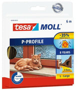 Tesa Window Seal 6m X 9mm P-Profile Brown 05390