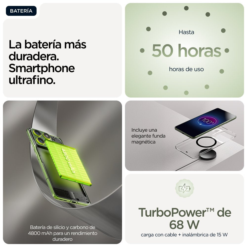Smartphone Motorola Edge 70 17 Cm (6.7") Dual Sim Android 16.0 5g Usb Type-C 12 Gb 512 Gb 4800 Mah Green