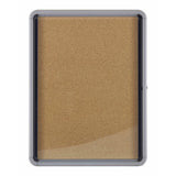 Nobo Vitrina Para 4 Hojas A4 Con Superficie De Corcho - 532x692x37mm - Puerta De Cristal De Seguridad - Marco De Aluminio - Color Natural