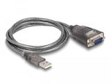 Delock Adaptador Usb 2.0 Tipo-A A 1 X Serial Rs-232 D-Sub 9 Pin Macho Con Tuercas Con 3 X Led 1 M