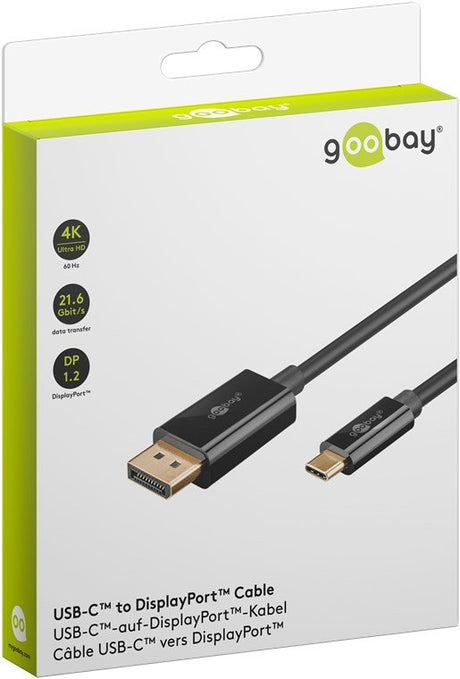 EAN 4040849757051 - Goobay 75705 adaptador de cable de vídeo 2 m USB Tipo C DisplayPort Negro imagen 3