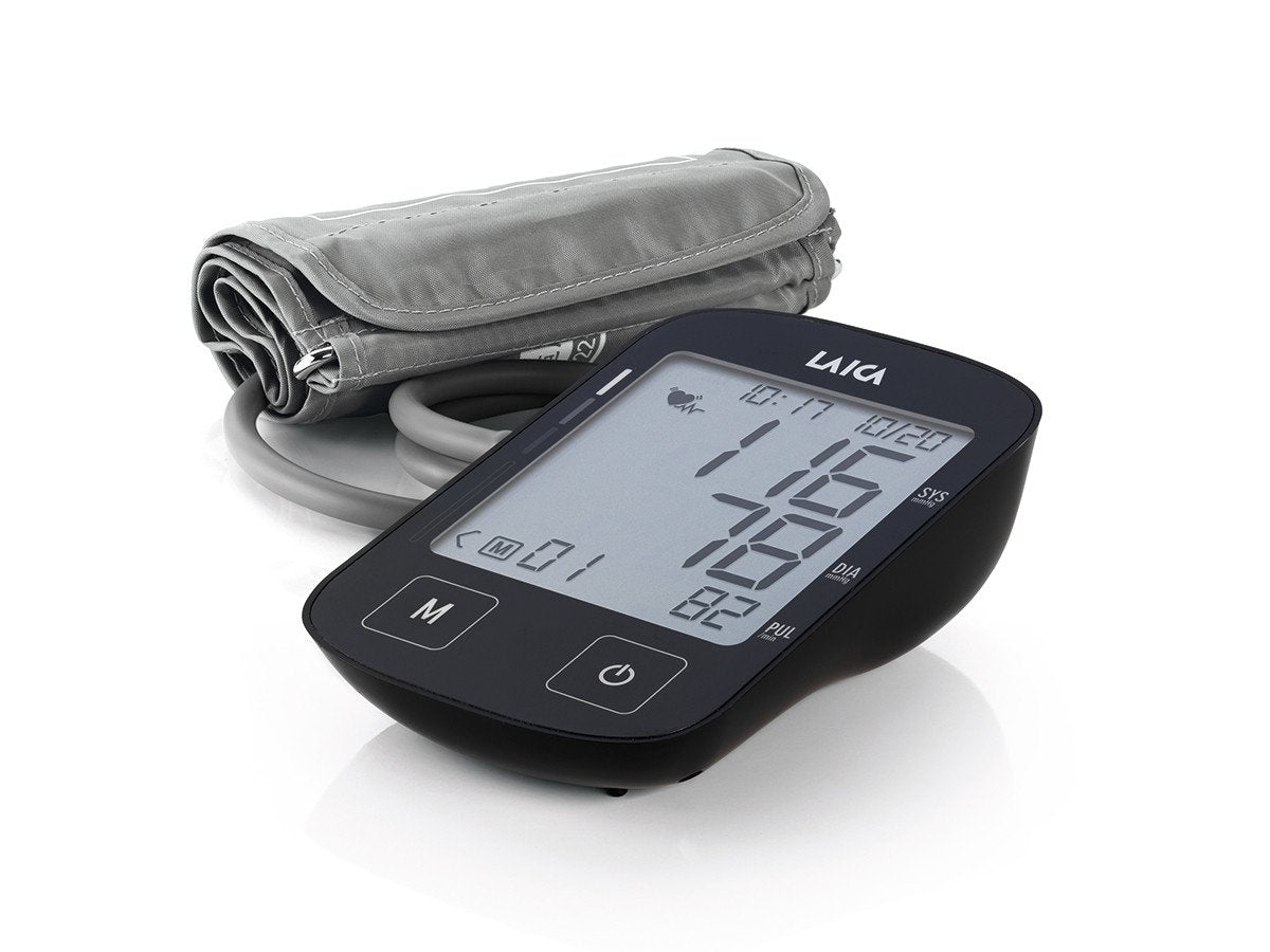 Tensiometro De Brazo Laica Bm2604 Negro Pantalla Lcd 8.7*7.4cm Mide Presión Arterial/Frecuencia Cardiaca Brazalete Estándar Estuche Regalo