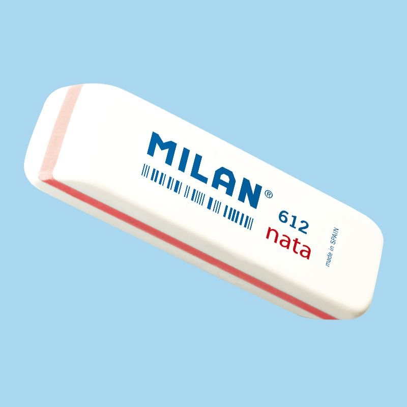 Milan Goma 612 Nata 7,8x2,3x1,2 Cm Blanco -Caja 12u-