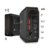 Wd 1tb Extern Game Dock Thunderbolt3 Gige Negro D50