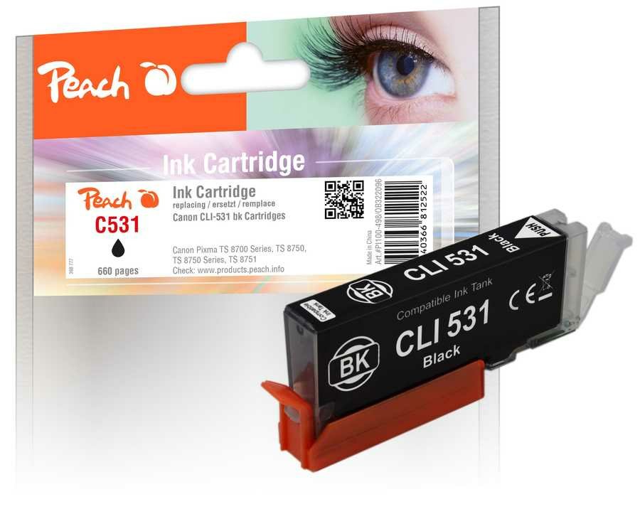 Peach Cartucho Canon Cli-531, 6118b001 Photo Negro Compatible