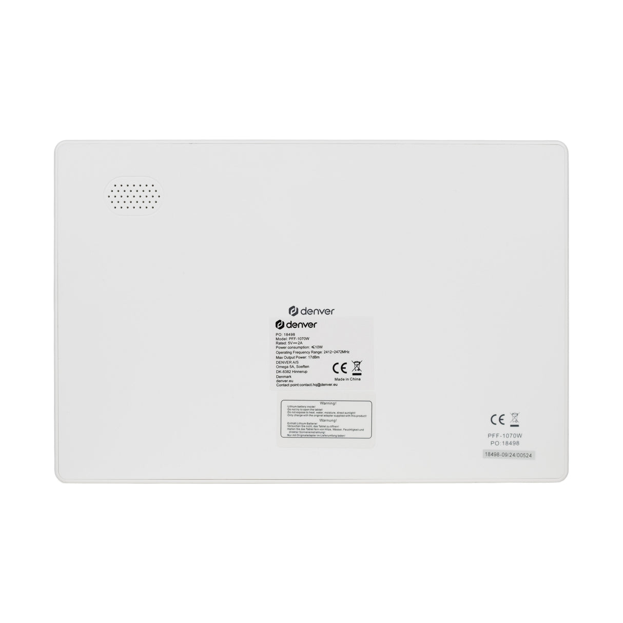 Denver Pff-1070w Marco Fotográfico Digital Blanco 25,6 Cm (10.1") Pantalla Táctil Wifi