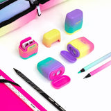 Milan Afilalápices Compact Sunset Doble Con Depósito 4 Colores Expositor -24u-