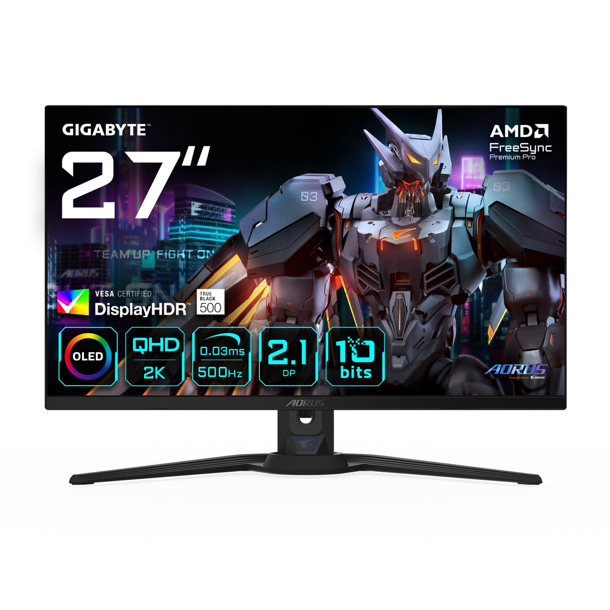 Gigabyte Aorus Fo27q5p Qd-Oled (67.8 Cm (27 Zoll), Negro, Qhd, Freesync-Premium-Pro, G-Sync-Komp., 500hz Panel) Aorus Fo27q5p