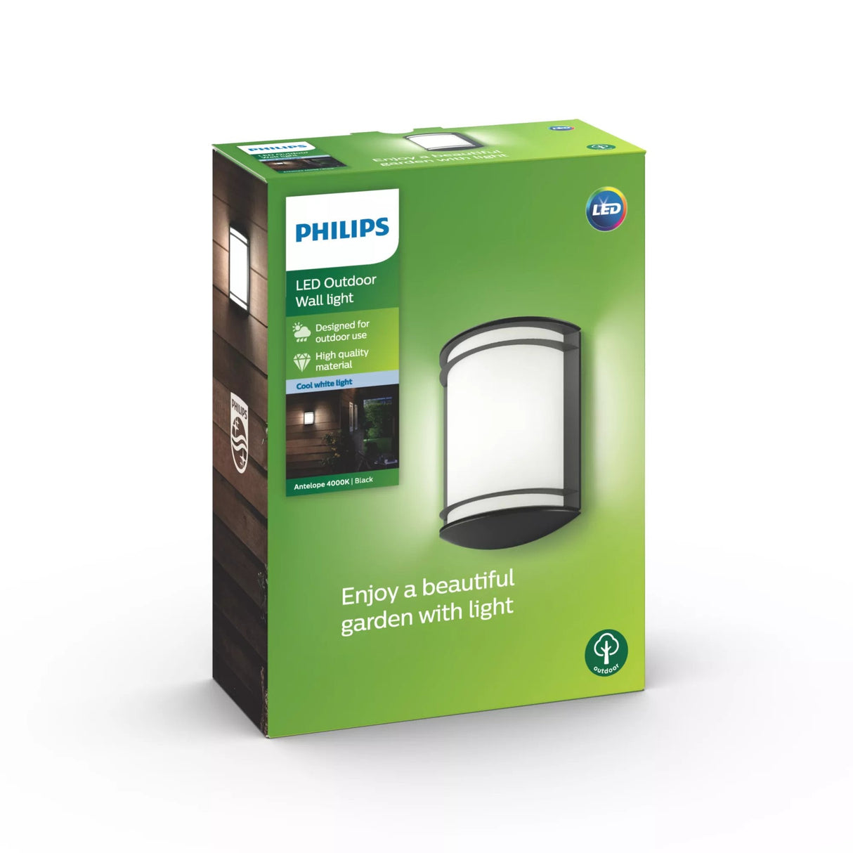 Aplique Led 6w 600lm 4.000k Negro Antelope Philips