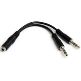Startech Adaptador Divisor De Auriculares 2x Jack3,5 3pin A Jack 4pin M/H 0.13m Negro Muyhsfmm