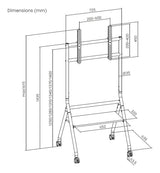 EAN 8435739902363 - AISENS FT86FE-331 soporte para pantalla de señalización 2,18 m (86") Blanco, Madera imagen 6