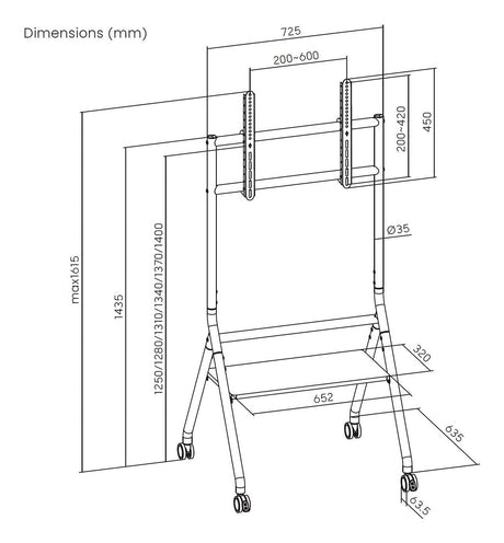 EAN 8435739902363 - AISENS FT86FE-331 soporte para pantalla de señalización 2,18 m (86") Blanco, Madera imagen 6