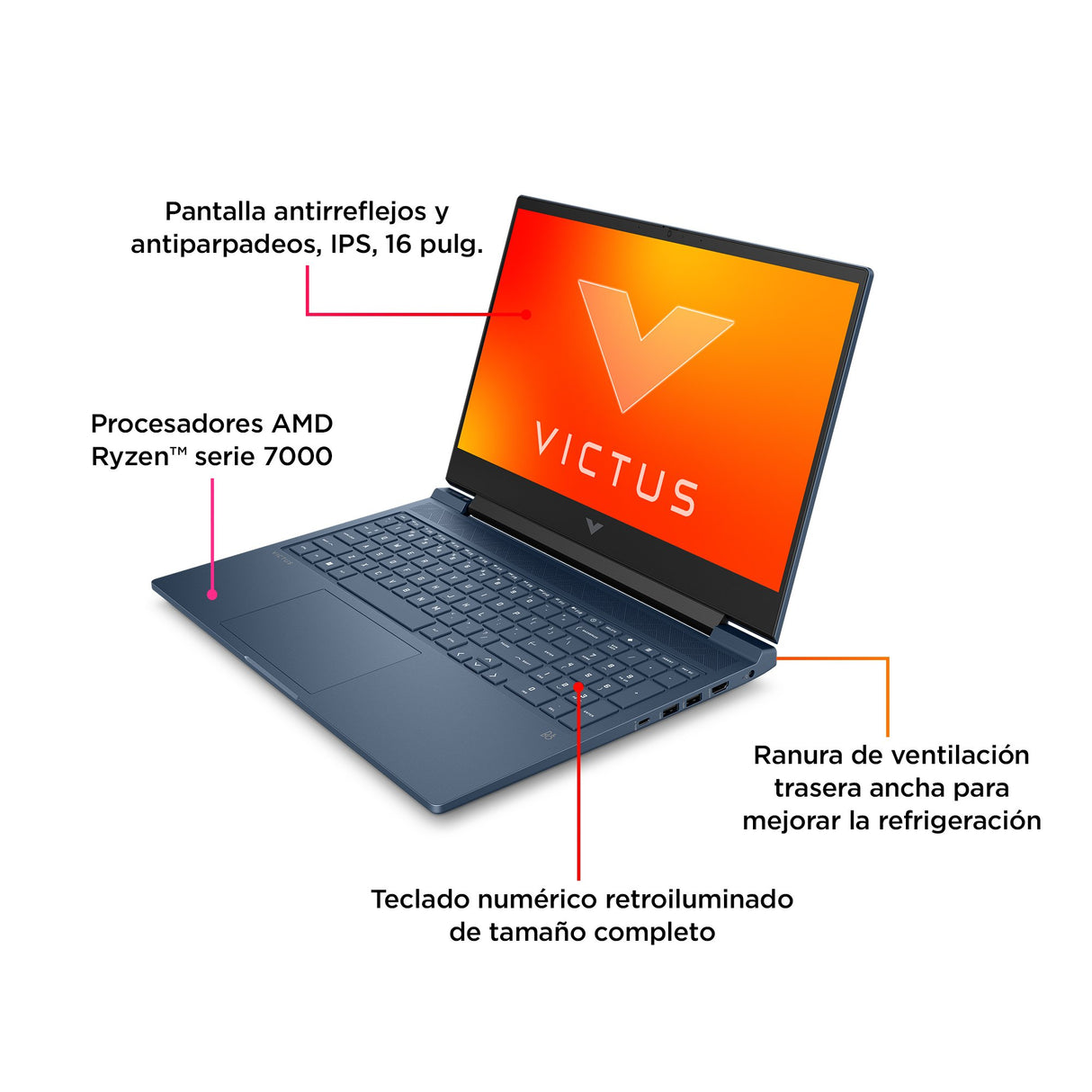 EAN 0197497517538 - HP Victus Gaming Victus 16-s0014ns AMD Ryzen™ 7 7840HS Portátil 40,9 cm (16.1") Full HD 16 GB DDR5-SDRAM  imagen 4