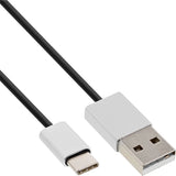 Cable Usb 2.0 Inline, Conector Tipo C A Conector A, Negro/Aluminio, Flexible, 0,5 M