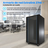 Extralink - Armario De Pie De 19 "27u 600x1000 Paquete Plano Negro