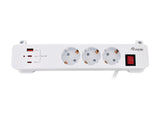 Equip Meckdosenleime 3xschuko 2xusbc Usba+Switch Cl Pla.