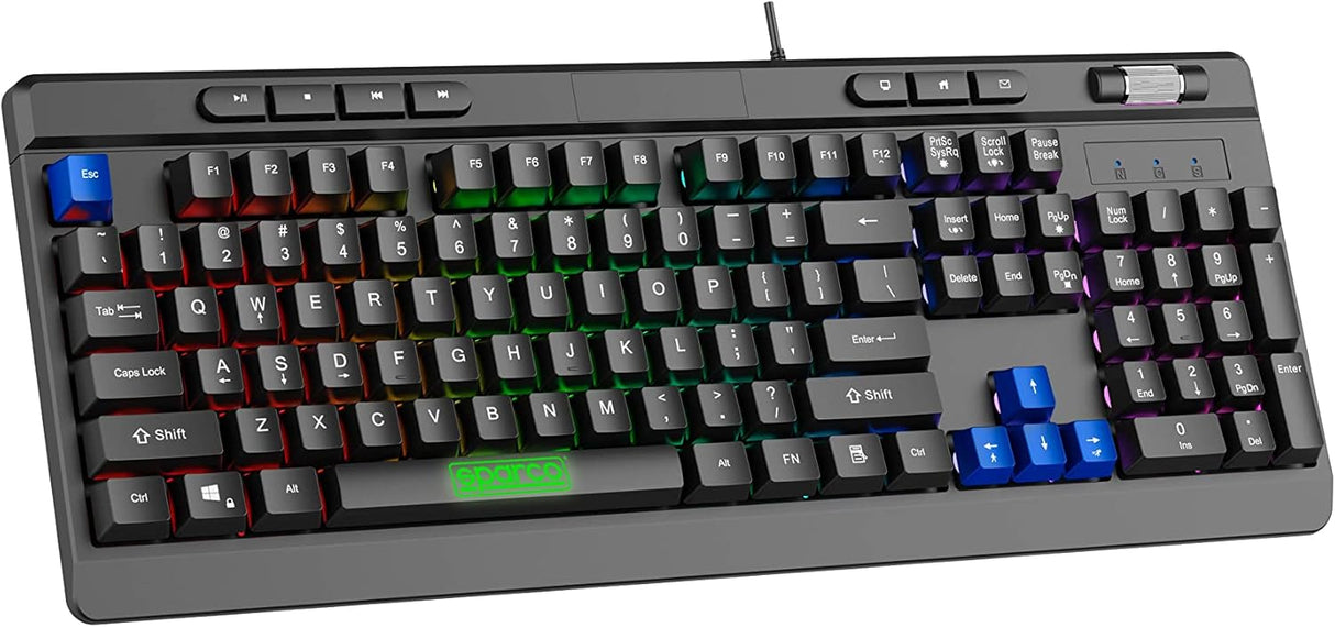 Teclado Español Sparco  Spmemkeybesp Gaming Negro Qwerty Cable Usb