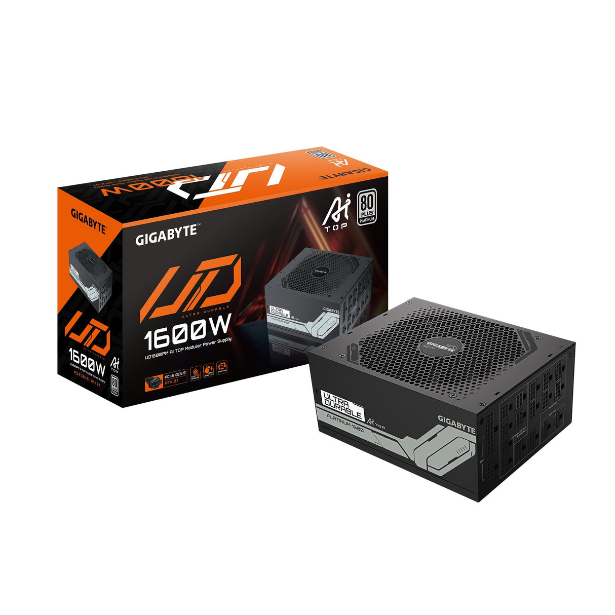EAN 4719331555047 - GIGABYTE UD1600PM PG5 AI TOP unidad de fuente de alimentación 1600 W 20+4 pin ATX Negro imagen 1