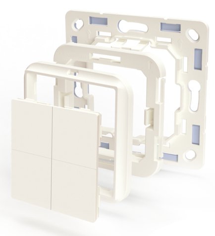 Shelly · Plug & Play Zubehör · \"Blu Wall Switch 4 Adaptador Hsch-Jaeger\" · Blanco