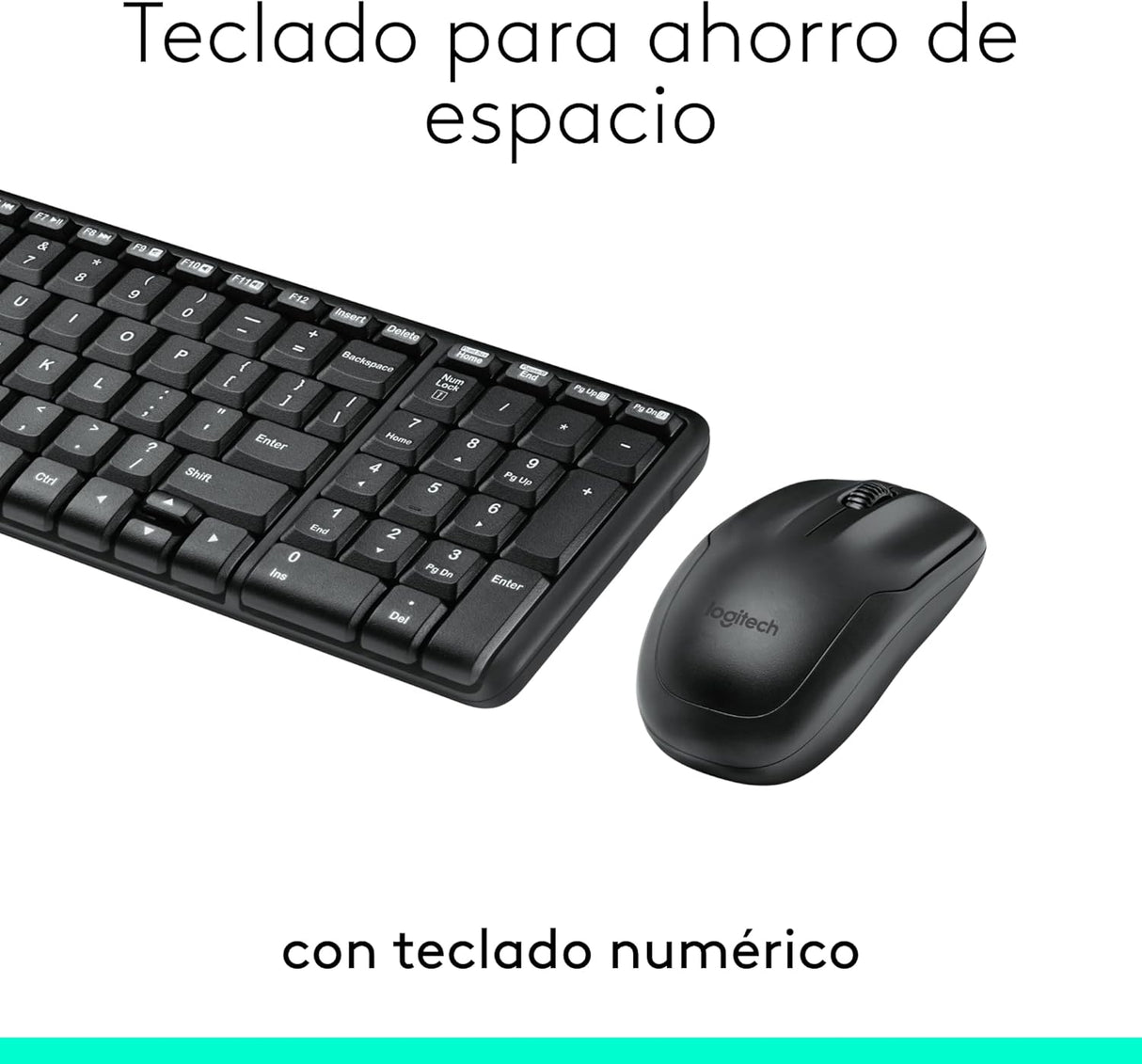 Teclado Ingles + Raton Logitech Mk220 Wireless Negro 920-003161