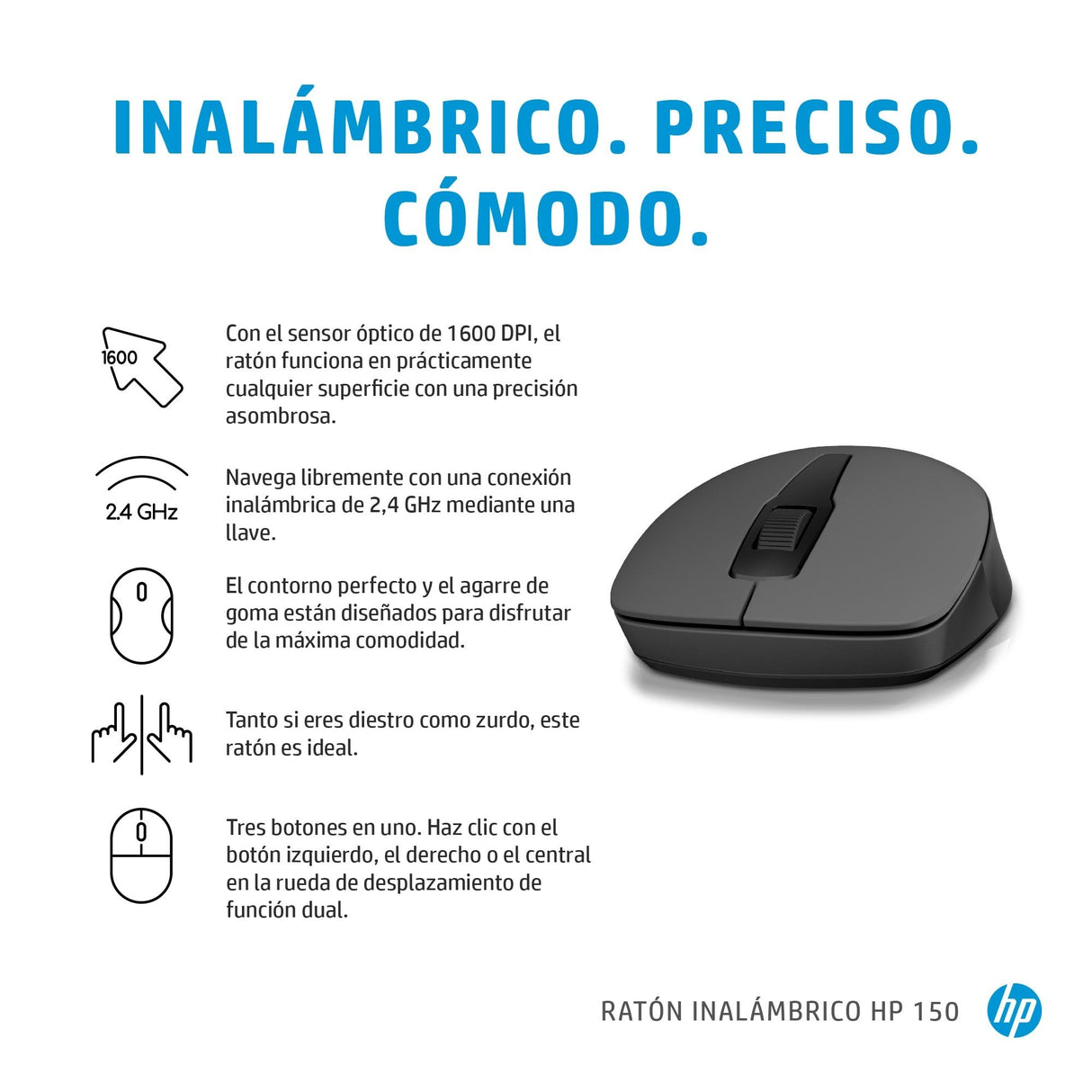 Hp Ratón 150 Inalámbrico 2s9l1aa#Abb
