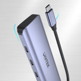 EAN 4894160048035 - UNITEK uHUB Q4 USB 3.2 Gen 1 (3.1 Gen 1) Type-C 5000 Mbit/s Gris imagen 6