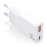Aisens Cargador Gan Ultra Delgado 30w, 1xusb-C Pd3.0 Qc4.0, 1xusb-A Qc3.0, Blanco