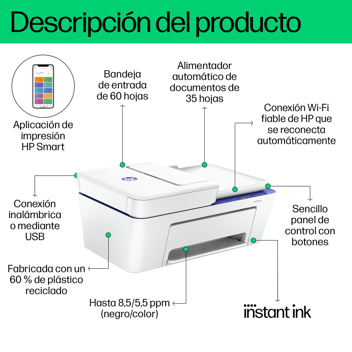 EAN 0196337820845 - HP DeskJet 4230e All-in-One Printer Inyección de tinta térmica A4 4800 x 1200 DPI 8,5 ppm Wifi imagen 5
