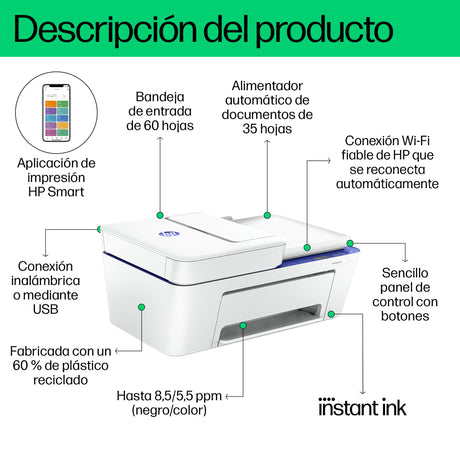 EAN 0196337820845 - HP DeskJet 4230e All-in-One Printer Inyección de tinta térmica A4 4800 x 1200 DPI 8,5 ppm Wifi imagen 5