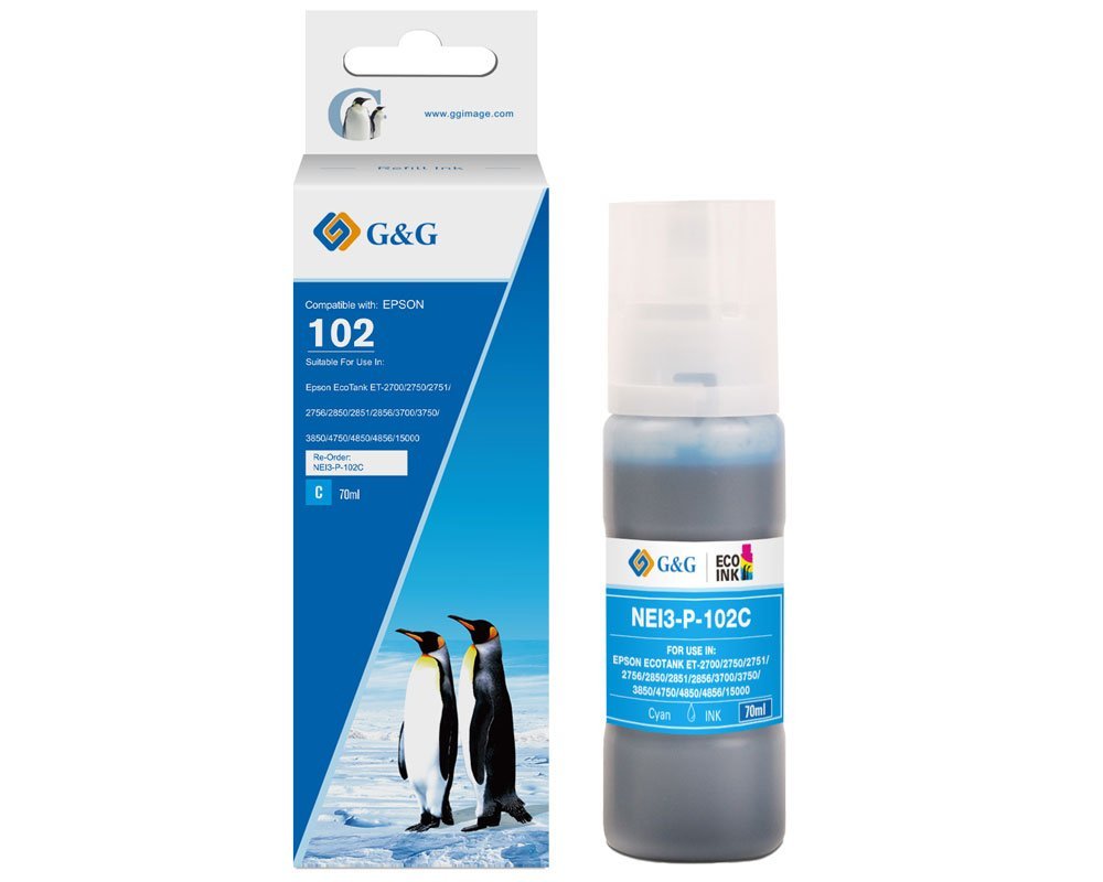 G&G Cartucho Komp. Epson 102 C13t03r240 Tintentank Cyan