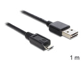 Delock Cable Easy-Usb 2.0 Tipo-A -> Usb 2.0 Micro-B M/M 1m Negro